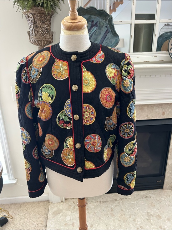 The Whitrey Shop Jackets & Blazers - RARE Boutique Design Silk Circle-Pattern Jacket